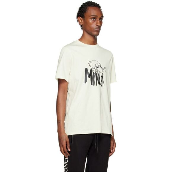 MONCLER Men’s Gray Duck Logo Graphic Print T-Shirt - Picture 5 of 13